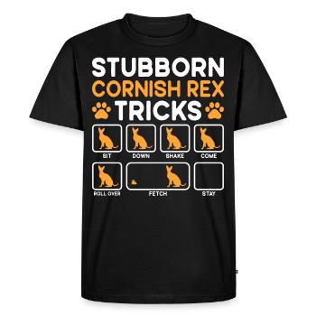 Tricks Têtus Chat Rex de Cornouailles - T-shirt Premium bio Homme - noir - Devant - Nico (187cm)