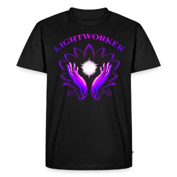 Mains de guérison holistique Travailleur de lumière Reiki - T-shirt Premium bio Homme - noir - Devant - Nico (187cm)