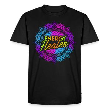 Chakra Guérison Holistique Mains Guérisseur Énergétique Reiki - T-shirt Premium bio Homme - noir - Devant - Nico (187cm)