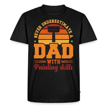 Husband Dad Hero Retro Painters and Varnishers - Men's Premium Organic T-Shirt - black - Front - Nico (187cm)