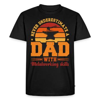 Mari Papa Héros Métallurgiste rétro - T-shirt Premium bio Homme - noir - Devant - Nico (187cm)