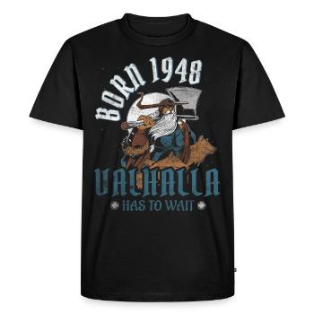 Les fils d’Odin sont nés en 1948 Viking 76e anniversaire - T-shirt Premium bio Homme - noir - Devant - Nico (187cm)