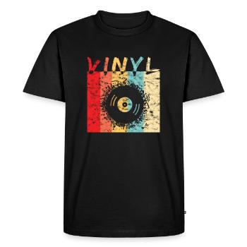 Vinyle Coloré - T-shirt Premium bio Homme - noir - Devant - Nico (187cm)