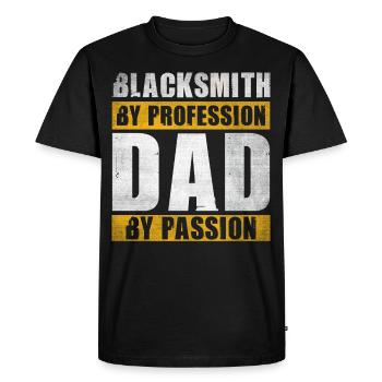 Dad By Passion Profession Blacksmith - Men's Premium Organic T-Shirt - black - Front - Nico (187cm)