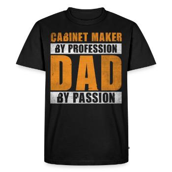 Papa par passion Profession Ébéniste - T-shirt Premium bio Homme - noir - Devant - Nico (187cm)