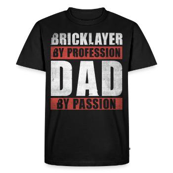 Dad By Passion Profession Bricklayer - Men's Premium Organic T-Shirt - black - Front - Nico (187cm)