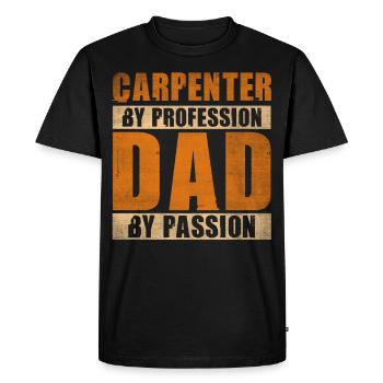 Papa par passion Profession Charpentier - T-shirt Premium bio Homme - noir - Devant - Nico (187cm)