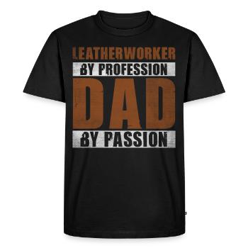 Dad By Passion Profession Leatherworker - Men's Premium Organic T-Shirt - black - Front - Nico (187cm)