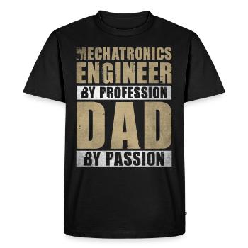Dad By Passion Profession Mechatronics Engineer - Men's Premium Organic T-Shirt - black - Front - Nico (187cm)