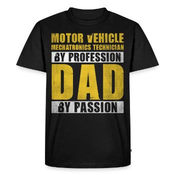 Papa par passion Profession Mécatronique automobile - T-shirt Premium bio Homme - noir - Devant - Nico (187cm)