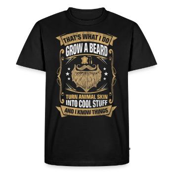 Peau d’animal dans les choses cool maroquinier - T-shirt Premium bio Homme - noir - Devant - Nico (187cm)
