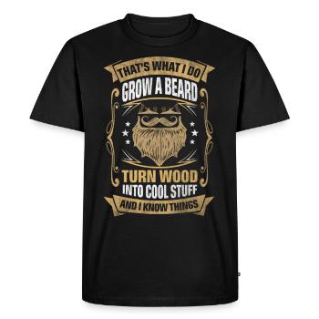 Wood Into Cool Things Woodturner - Men's Premium Organic T-Shirt - black - Front - Nico (187cm)
