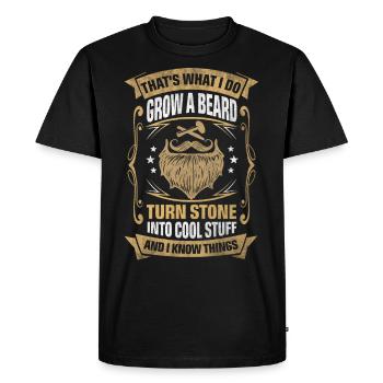 Pierre dans des choses cool maçon de pierre - T-shirt Premium bio Homme - noir - Devant - Nico (187cm)