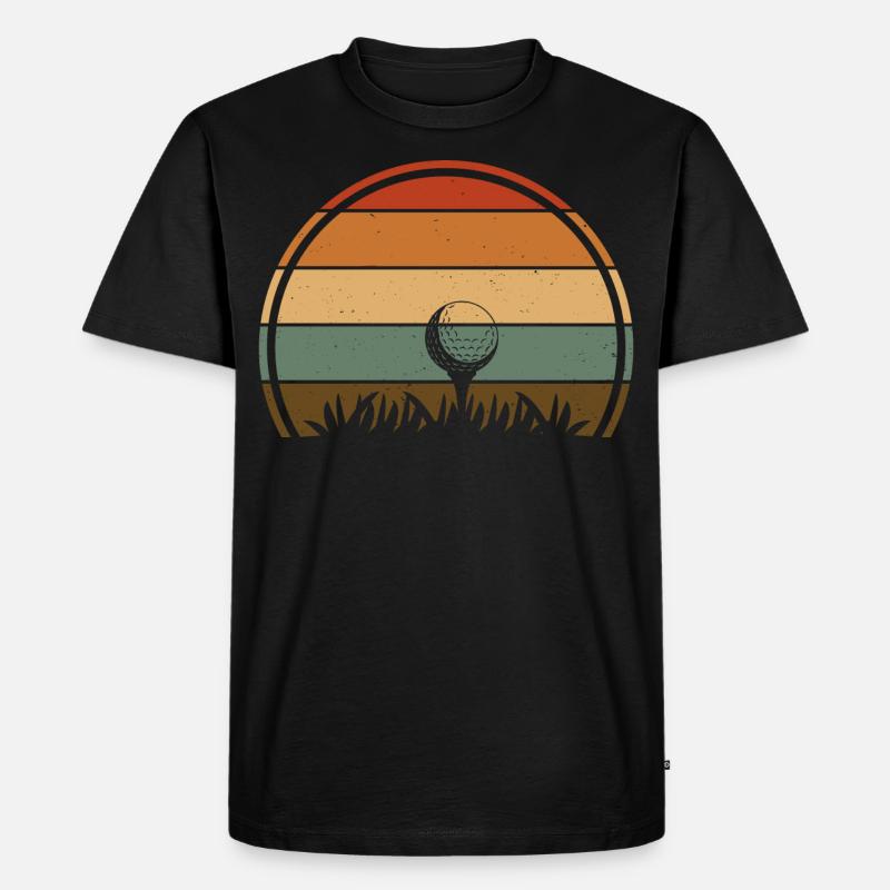 Golf Golfer - Männer Premium Bio T-Shirt - Schwarz