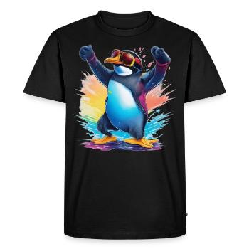 Pingouin cool - T-shirt Premium bio Homme - noir - Devant - Nico (187cm)