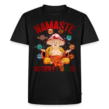 Champignons hippies champignons Tête de champignon psychédélique - T-shirt Premium bio Homme - noir - Devant - Nico (187cm)