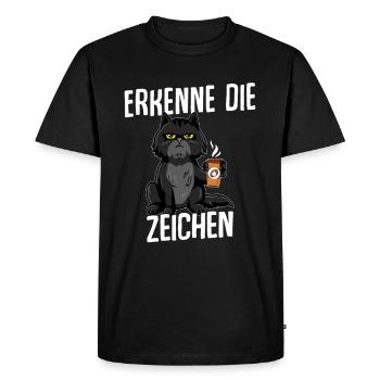 Cat Recognize the Signs Black - Men's Premium Organic T-Shirt - black - Front - Nico (187cm)