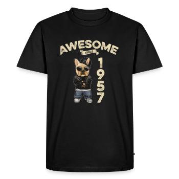 1957 Anniversaire Génial depuis Cool Dog - T-shirt Premium bio Homme - noir - Devant - Nico (187cm)