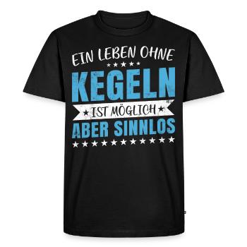 Une vie sans quilles est possible mais inutile - - T-shirt Premium bio Homme - noir - Devant - Nico (187cm)