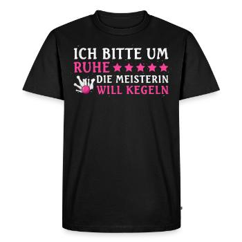Je demande le silence, le maître veut jouer aux quilles, - - T-shirt Premium bio Homme - noir - Devant - Nico (187cm)