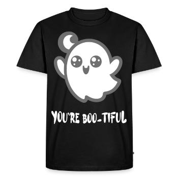 Halloween Ghost Costume BOO-TIFUL Funny Saying - Men's Premium Organic T-Shirt - black - Front - Nico (187cm)