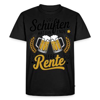 Le labeur est terminé – vive la rente - T-shirt Premium bio Homme - noir - Devant - Nico (187cm)