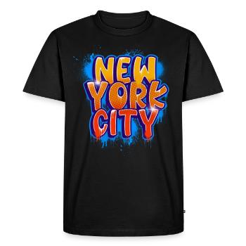 Ville de New York - T-shirt Premium bio Homme - noir - Devant - Nico (187cm)