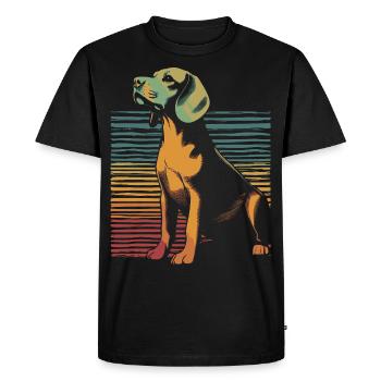 Beagle Vintage - Men's Premium Organic T-Shirt - black - Front - Nico (187cm)