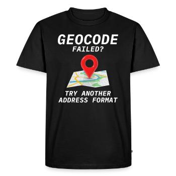 Geocoding Fail Address Format GIS Humor - Men's Premium Organic T-Shirt - black - Front - Nico (187cm)