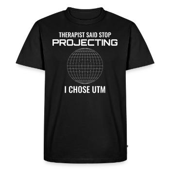 UTM Projection GIS Geodesy Surveying Map - Men's Premium Organic T-Shirt - black - Front - Nico (187cm)