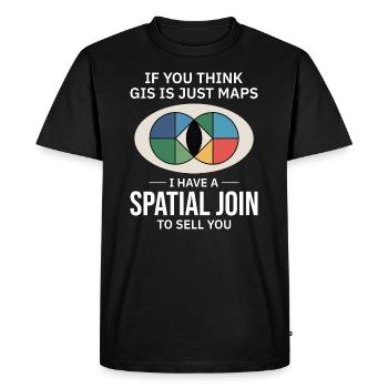 GIS Spatial Join Map Data Analysis - Men's Premium Organic T-Shirt - black - Front - Nico (187cm)