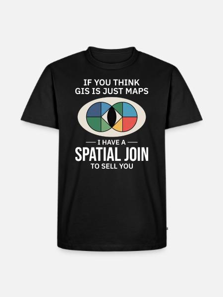 GIS Spatial Join Map Datenanalyse - Männer Premium Bio T-Shirt - Schwarz