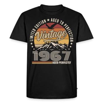 1967 Gift 58th Anniversary 1967 Vintage 1967 - Men's Premium Organic T-Shirt - black - Front - Nico (187cm)