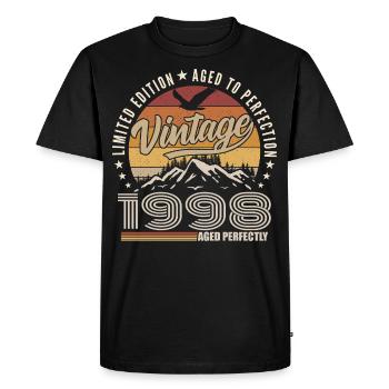 1998 27th Anniversary Gift 1998 Vintage 1998 - Men's Premium Organic T-Shirt - black - Front - Nico (187cm)