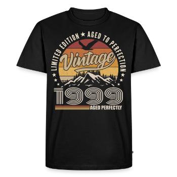 1999 26th Anniversary Gift 1999 Vintage 1999 - Men's Premium Organic T-Shirt - black - Front - Nico (187cm)