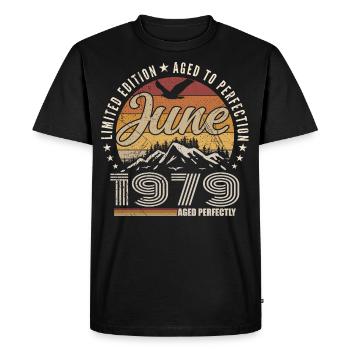 June 1979 46th Anniversary Gift June 1979 Retro - Men's Premium Organic T-Shirt - black - Front - Nico (187cm)