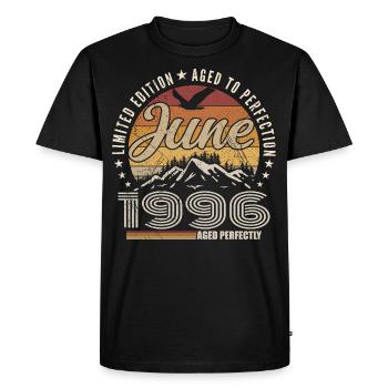 Juin 1996 Cadeau 29e Anniversaire juin 1996 Retro - T-shirt Premium bio Homme - noir - Devant - Nico (187cm)