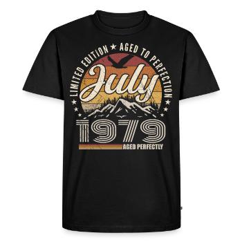 July 1979 46th Anniversary Gift July 1979 - Men's Premium Organic T-Shirt - black - Front - Nico (187cm)