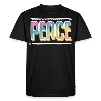 Paix - T-shirt Premium bio Homme - noir - Devant - Nico (187cm)
