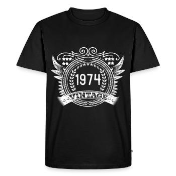 Millésime 1974 Fête d’anniversaire Fête Surprise - T-shirt Premium bio Homme - noir - Devant - Nico (187cm)