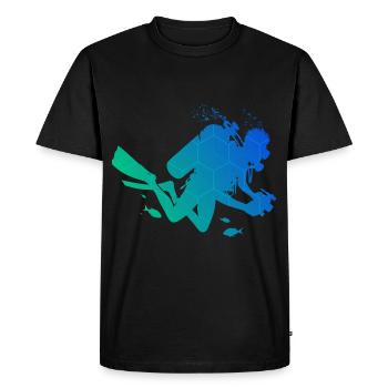 Plongeur Plongée sous-marine Plongée sous-marine Taucher Free Dive - T-shirt Premium bio Homme - noir - Devant - Nico (187cm)