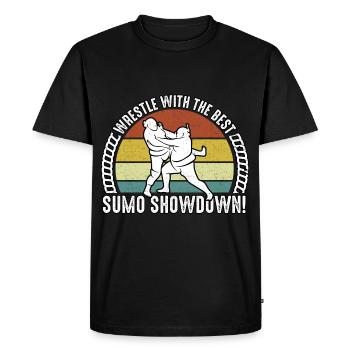Wrestle with the best Sumo Showdown - Men's Premium Organic T-Shirt - black - Front - Nico (187cm)