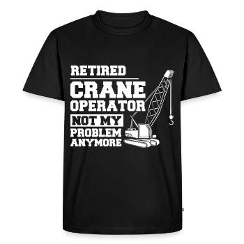 Formation de grutier Ouvrier de la construction Tour de grue - T-shirt Premium bio Homme - noir - Devant - Nico (187cm)