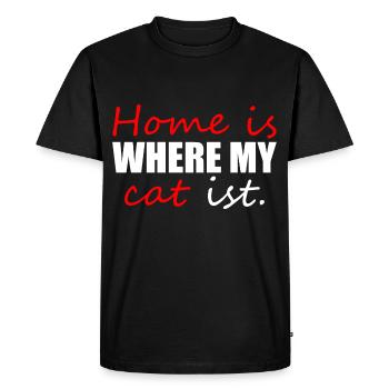 La maison est l’endroit où se trouve mon chat - T-shirt Premium bio Homme - noir - Devant - Nico (187cm)