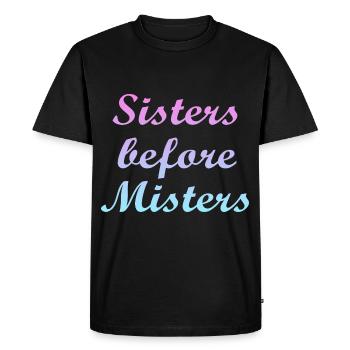 Les sœurs avant les messieurs - T-shirt Premium bio Homme - noir - Devant - Nico (187cm)