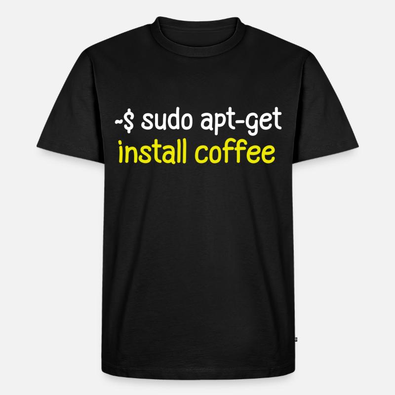 Programmer Tux Coffee Computer Scientist Developer - Men's Premium Organic T-Shirt - black