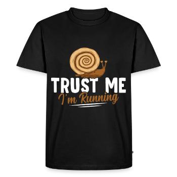 Snail Lover I Run Snail Owner - Men's Premium Organic T-Shirt - black - Front - Nico (187cm)