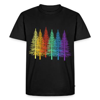 LGBT Rainbow Fir Trees Spruce Forest Trees Tree - Men's Premium Organic T-Shirt - black - Front - Nico (187cm)