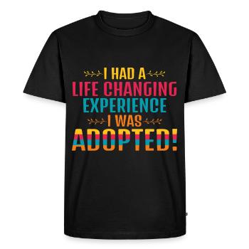 Life Changing Experience Adoption - Men's Premium Organic T-Shirt - black - Front - Nico (187cm)