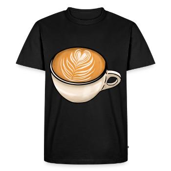 Café Cappuccino Fern - T-shirt Premium bio Homme - noir - Devant - Nico (187cm)